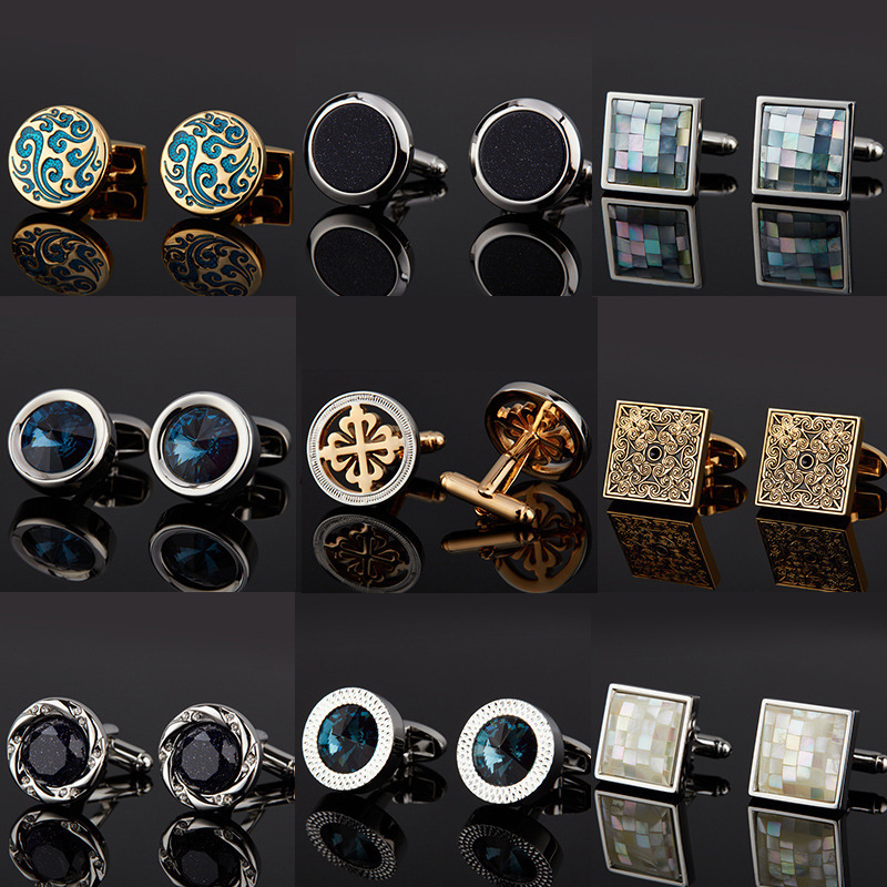 Zircon Cufflinks French Shirt Sleeve Stud Men's Cuff Stud Business cufflinks French Button Gift