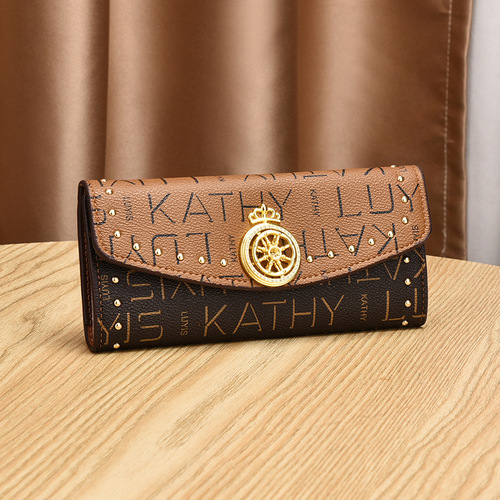 Manufacturer 2024 New Women's Wallet Multifunctional Retro Coin Purse Long Alphabet Mobile Phone Bag Women One Piece Dropshipping