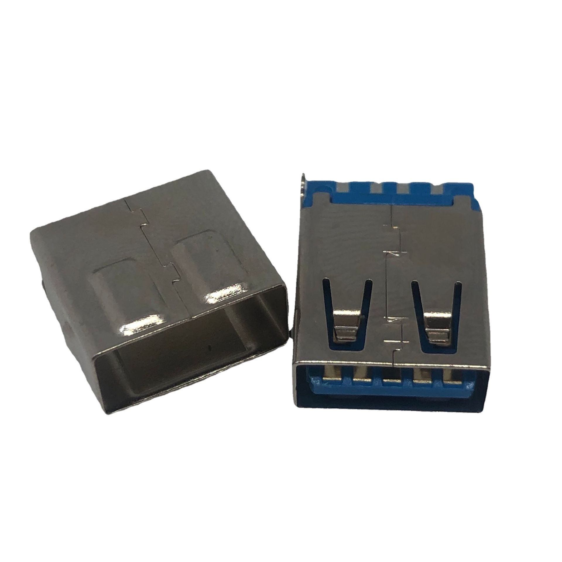 USB3.0母座/焊线式线端 9PIN PBT蓝胶 母座接口数据线
