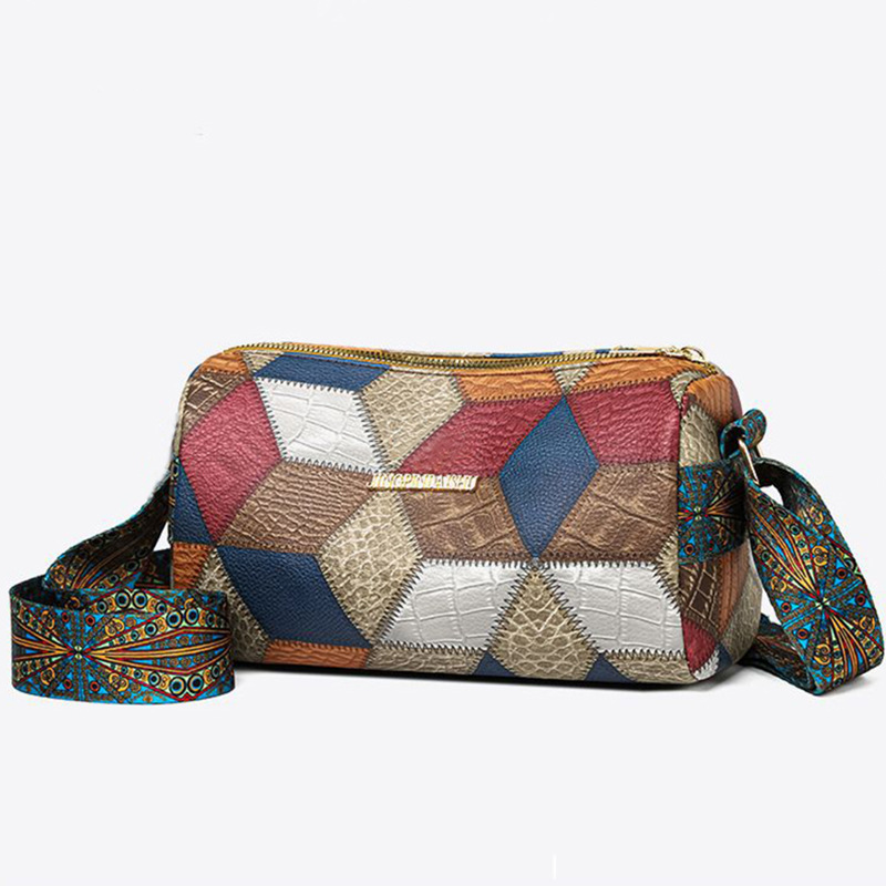 Bolsa de ombro feminina com costura em losango cor sólida_voghion.com