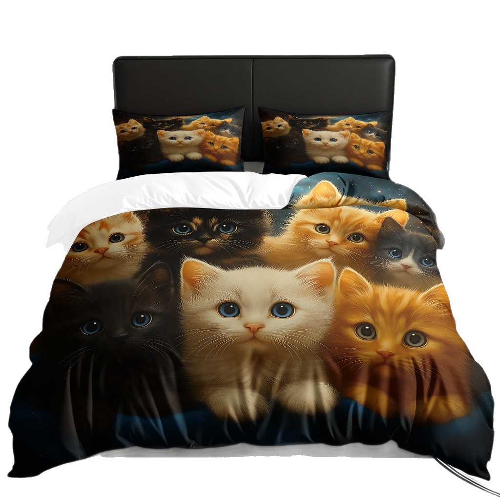 Kit de edredón de impresión digital para gatitos de piel directa a la fábrica puede llevar TEMU / JIT