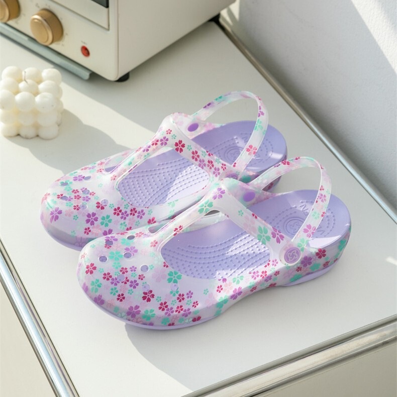 Women's Summer Mary Jane Clogs, Non-Slip Thick-Soled Jelly Shoes, Rainproof Sandals, Water-Resistant Beach Shoes 6602 Women's Summer Mary Jane Clogs, Non-Slip Thick-Soled Jelly Shoes, Rainproof Sandals, Water-Resistant Beach Shoes 6602