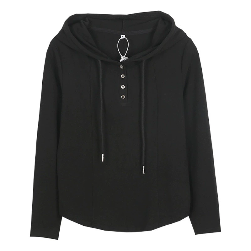 Yinuo женская футболка больших размеров Yinuo Jiji с капюшоном и длинными рукавами, новый осенний Повседневный Топ 340800