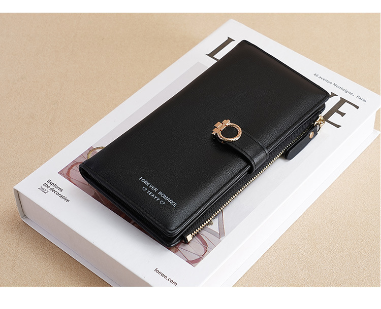 Women's Solid Color Pu Leather Hidden Buckle Wallets display picture 13
