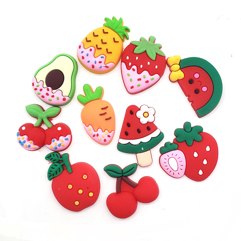 10 [fruit series] strawberry watermelon croc shoes flower shoes buckle hole shoes diy accessories shoes accessories