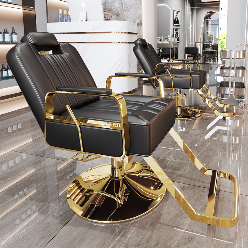 La peluquería de alta gama puede bajar la silla de peluquería, la silla de corte de pelo de teñido en caliente giratorio de elevación especial para la peluquería de alto perfil, simple image 8