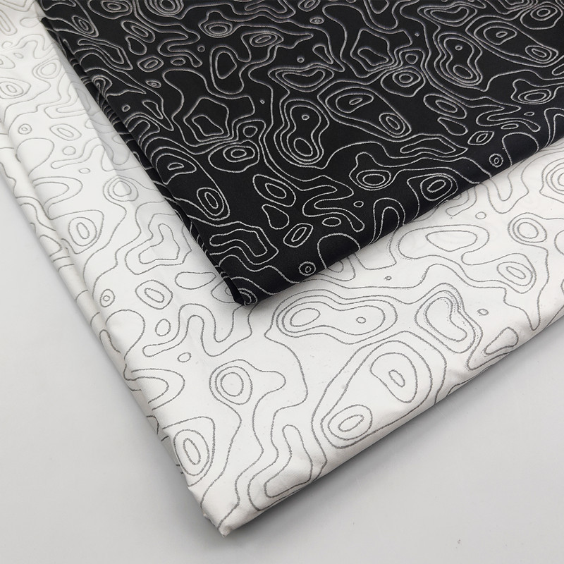 供应银色线条印刷反光面料热转印烫金烫画印花反光布料可来料生产