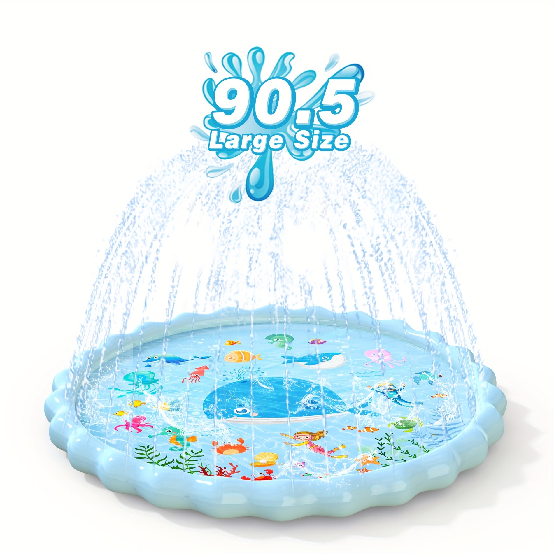 2025新款跨境代发大号防溅垫特大号90蓝色洒水器防溅垫