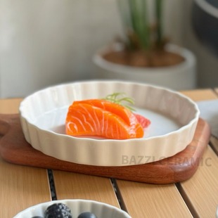 Ceramic Baking Caramel Pudding Plate Cake Baking Pan Fruit Plate High Temperature Reinforced Porcelain Amazon Dessert Plate Snack Plate