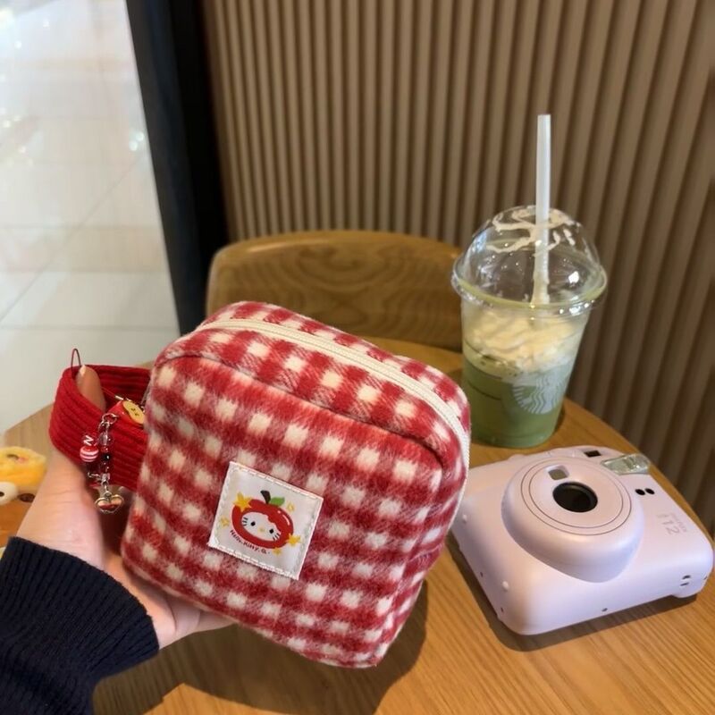 赤格リンゴブロック化粧バッグかわいいミニ口紅収納バッグ女子大容量携帯雑物バッグ|undefined