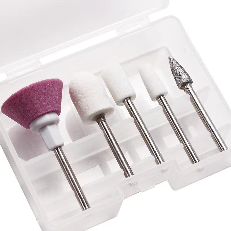Traje de cabeza de pulido de uñas directo de fábrica 5 piezas removedor de uñas de diamante pulido peeling herramienta