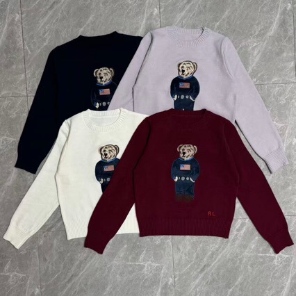 High-Quality Rl Ralph Lauren Embroidered Pony Logo Bear Crew Neck Long-Sleeve Versatile Sweater Knitwear Fashionable Simple Top High-Quality Rl Ralph Lauren Embroidered Pony Logo Bear Crew Neck Long-Sleeve Versatile Sweater Knitwear Fashionable Simple Top