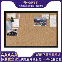 コルク板黒い木目枠展示板掛け式背景写真壁フェルト伝言板ビジョン水松板