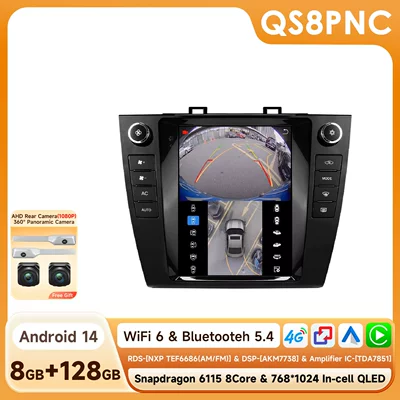 DVD Navigation: Vertical Screen Android Car - with-360-camera-8128g-wifi4g-version-6115-carplay-eight-core-97inch-suitable-for-15-18-subaru-outback