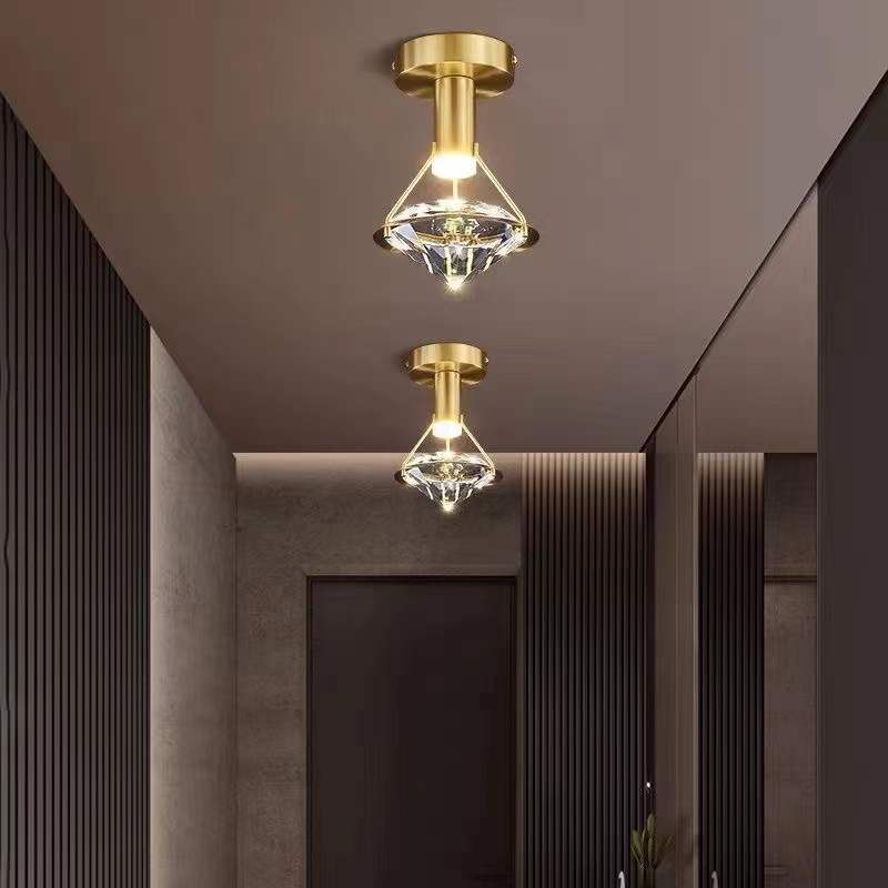 Luz de lujo simple dormitorio cabecera led pequeño chandelier pared de fondo hotel un solo cabezal chandelier bar pasillo lámpara