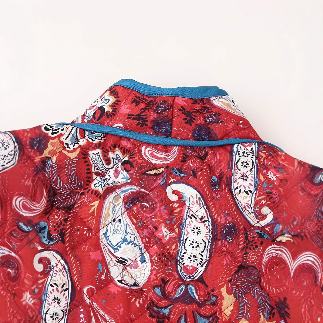 Women's clothing 2024 autumn/winter new street fashion short printed cotton jacket_voghion.com