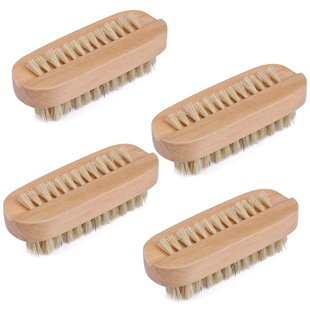Cross-Border Double-Sided Bath Brush, Foot Stone Small Brush, Lotus Wood Boar Bristle Shoe Brush, Nail Brush, Bath Brush, Manicure Brush