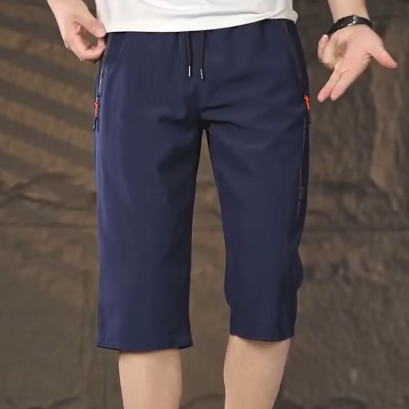 2026 nuevos pantalones de siete puntos para hombres deportivos casuales rápidos secos versátiles cómodos pantalones cortos de correa sueltos de moda para hombres