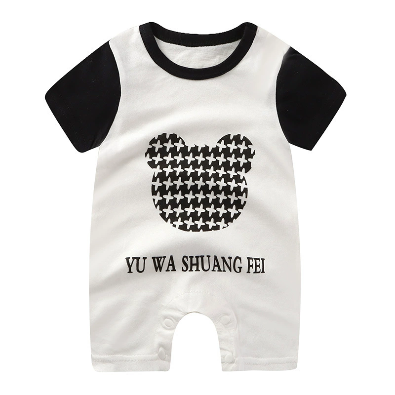 Short-Sleeve Baby Romper Summer Bodysuit, Newborn Girls, Thin Lightweight, 59–90 cm
