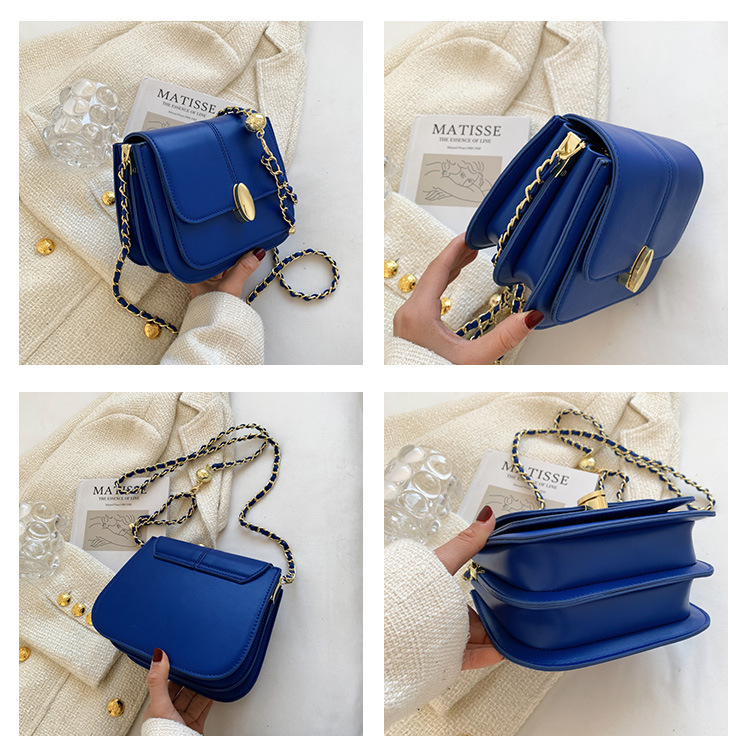 Chain Popular Small Bag New Stitching Spring Retro One-shoulder Messenger Bag 18.5*15*10cm display picture 1