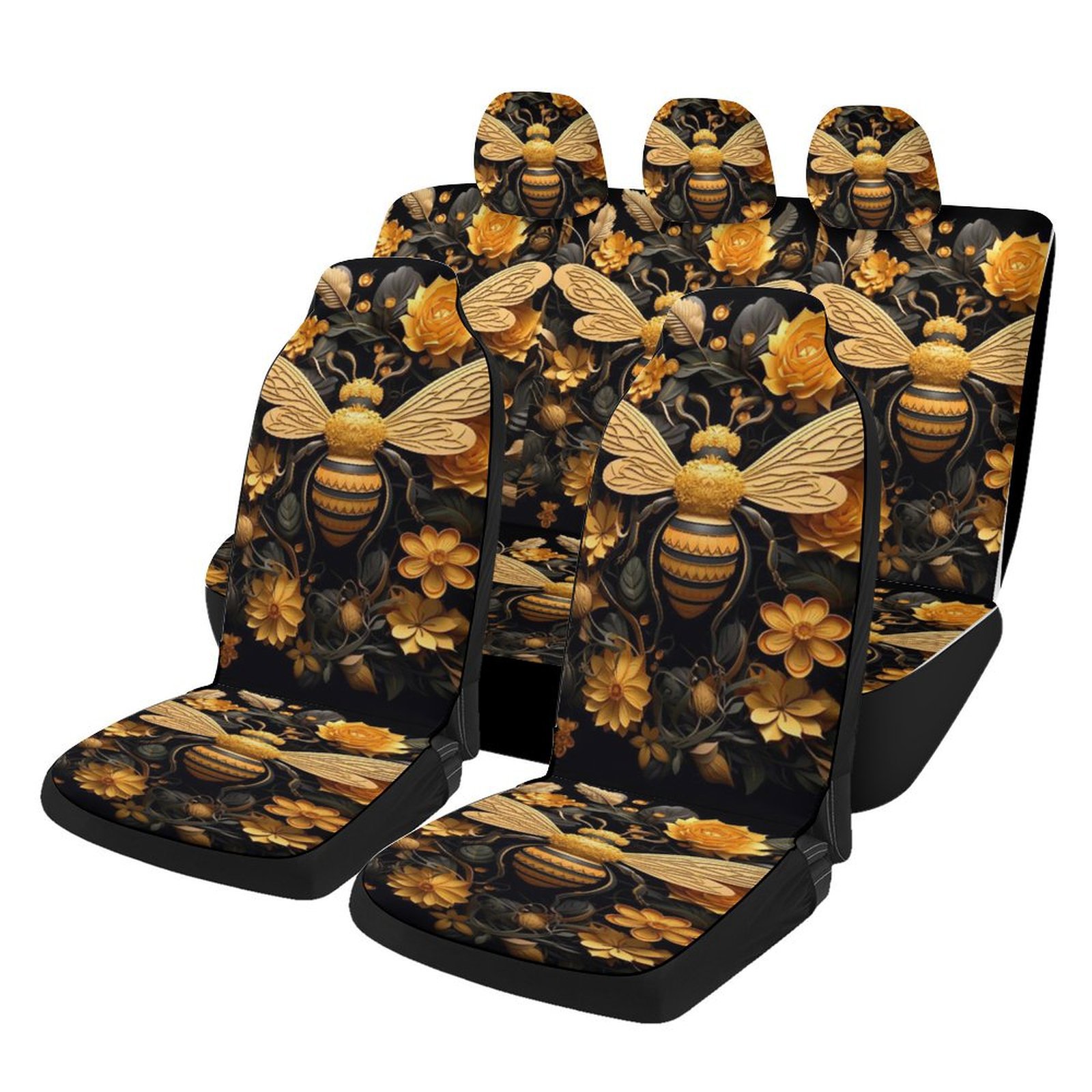 Printed Car: Universal Universal seat cover - bee-yellow