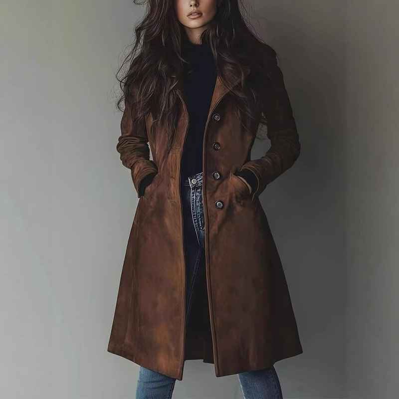 In-Stock European and American Cross-Border Comfortable and Stylish Suede Jacket for Women, Waist-Cinching Western-Style Coat for Women In-Stock European and American Cross-Border Comfortable and Stylish Suede Jacket for Women, Waist-Cinching Western-Style Coat for Women