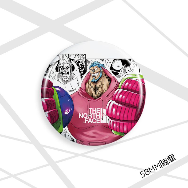Insignia pirata 58mm Luffy Joba Sauron Nami Xiangji Ace insignia de dibujos animados broche de regalo