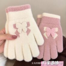 冬季手套保暖针织五指女手套可爱秋冬季新款学生毛线针织保暖手套