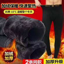 新款男士保暖裤加绒棉裤大码弹力防寒加绒加厚抗寒一体绒毛裤内穿