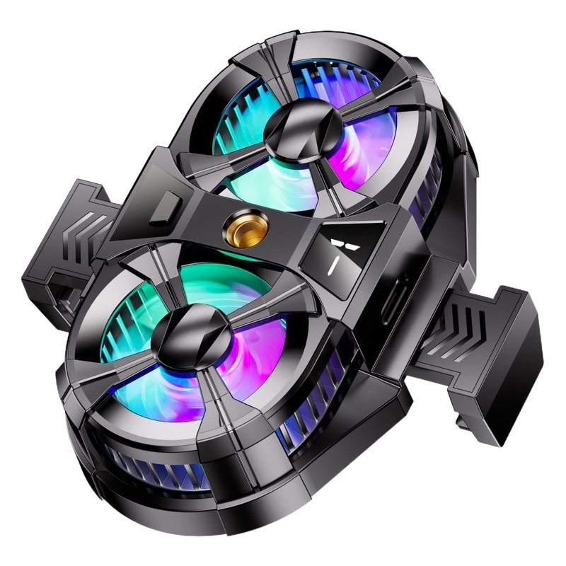 Última transmisión en vivo dedicado con cable teléfono móvil radiador de tres engranajes ajustable semiconductor refrigeración pantalla digital doble ventilador de disipación de calor