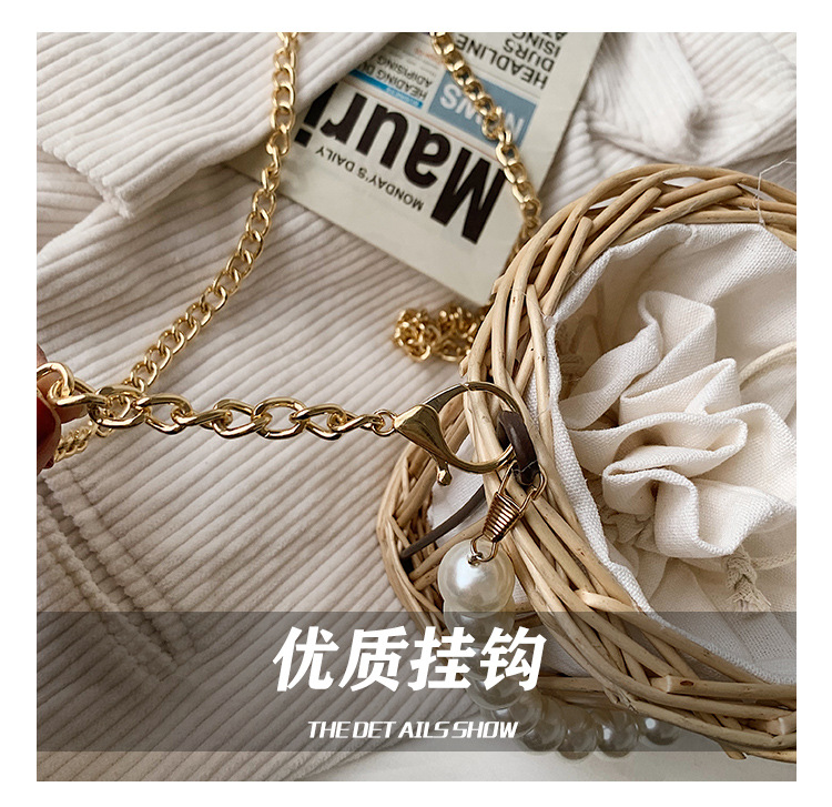 Simple Pearl Portable Straw Bag Wholesale display picture 44