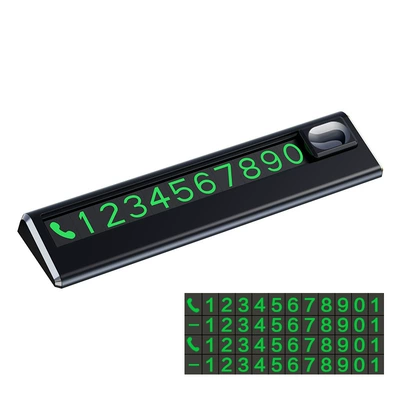 Parking Phone Number Plate, High Temperature Resistant Temporary Parking Sign for Car, Luminous Temporary Parking Phone Number Plate, Advertising Scrolling Sign (Nömrəli dayanma kartı) - black