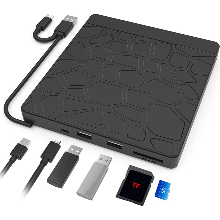 Hub 2-1外付け光学ドライブ付きノートpcレコーダー5-1多機能モバイルdvdレコーダー|undefined