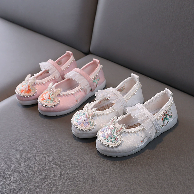 Обувь Hanfu, платье-жилет для девочек в национальном стиле 24, весна и осень, новый старый Пекин, детская Тканевая обувь, старинный стиль, обувь с вышивкой