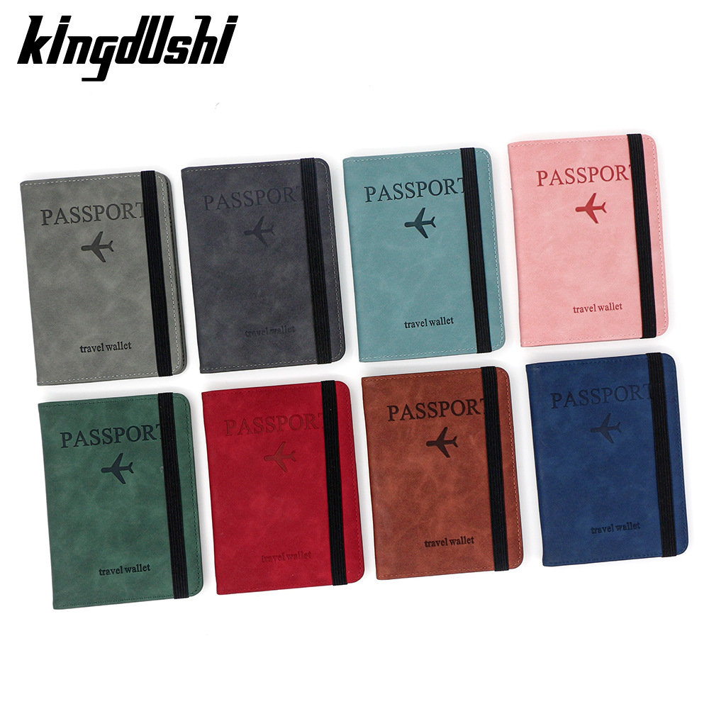 Venta en stock PU correa de cuero bolsas de pasaporte RFID bolsas de pasaporte bolsas de tarjetas de viaje bolsas de boletos de avión bolsas de tarjetas SIM