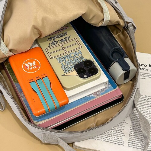 Korean simple all-matching backpack, female college student schoolbag, light commuting computer bag, female traveling backpack