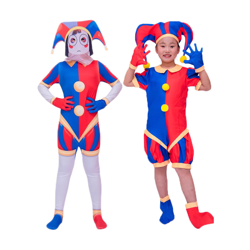 Mono de cosplay de circo digital mágico transfronterizo, disfraz de payaso Pomni, traje de cosplay de Pamni