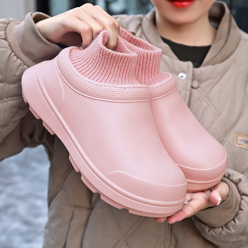 Super fondo grueso zapatillas de algodón de las mujeres del otoño y el invierno cálido hogar zapatos de algodón de Interior Impermeable