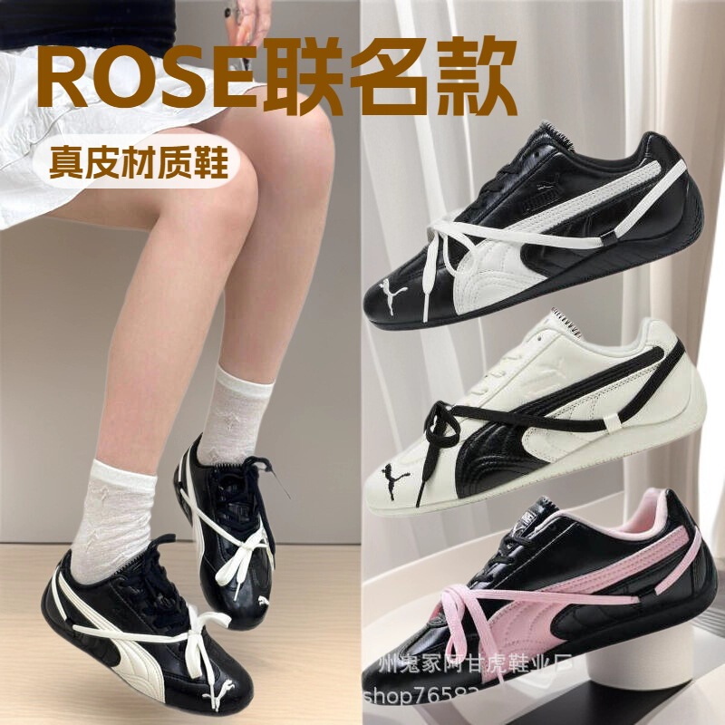 Original Pm Speedcat Rose X Racing Shoes for Men and Women, Thin-Soled Bowknot Sneakers, Casual Skate Shoes Original Pm Speedcat Rose X Racing Shoes for Men and Women, Thin-Soled Bowknot Sneakers, Casual Skate Shoes