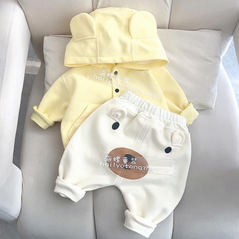 Baby Sweatshirt Suit Spring and Autum Boys' Sports Two-Piece Set Autum Girls' Pants Kidsren's Cartoon Autum Clothing New Style
