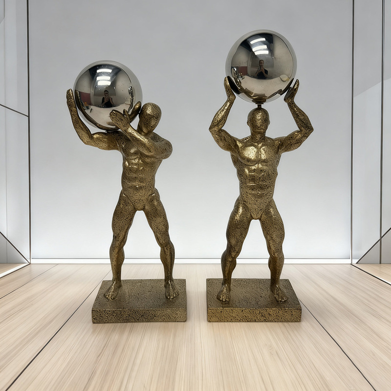 Cross-Border Ball-Lifting Figure Ornaments, Nordic Creative Home Decoration, Resin Crafts, Simple Model House Soft Furnishings