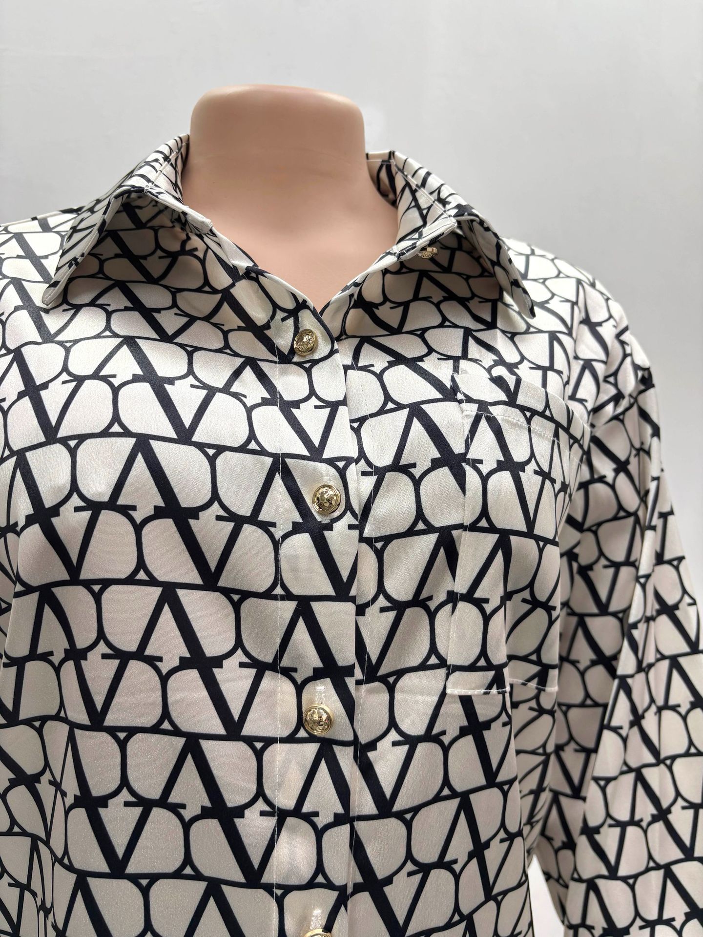 Printed Long Sleeved Shirt Wide Leg Trousers Two Piece Sets African Spring Autumn Women Wear