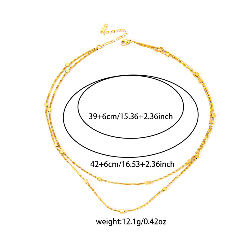 Joyería Al Por Mayor Elegante Color Sólido Acero Titanio Enchapado Collar Cadena De Clips Cadena De Cuerda Torcida display picture 24