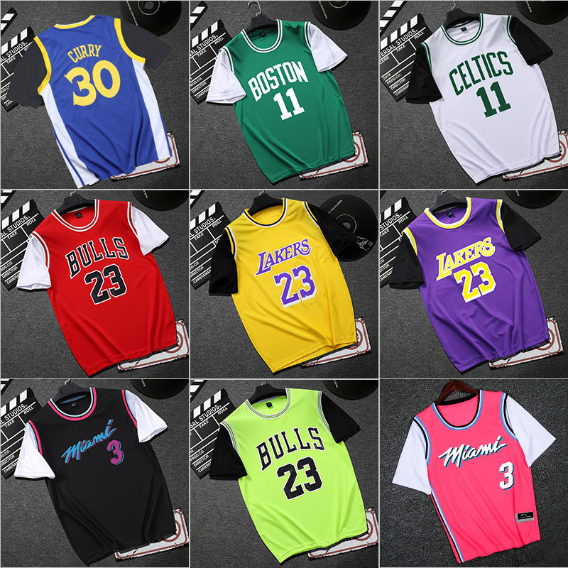 James Jersey Fake Two Men's and Women's Short-sleeved No. 23 Lakers Curry Kobe T-shirt Owen Vest Basketball Clothes ins