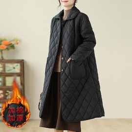 胖MM中长款棉衣韩国ins冬装过膝棉服女宽松棉衣显瘦百搭外套大衣