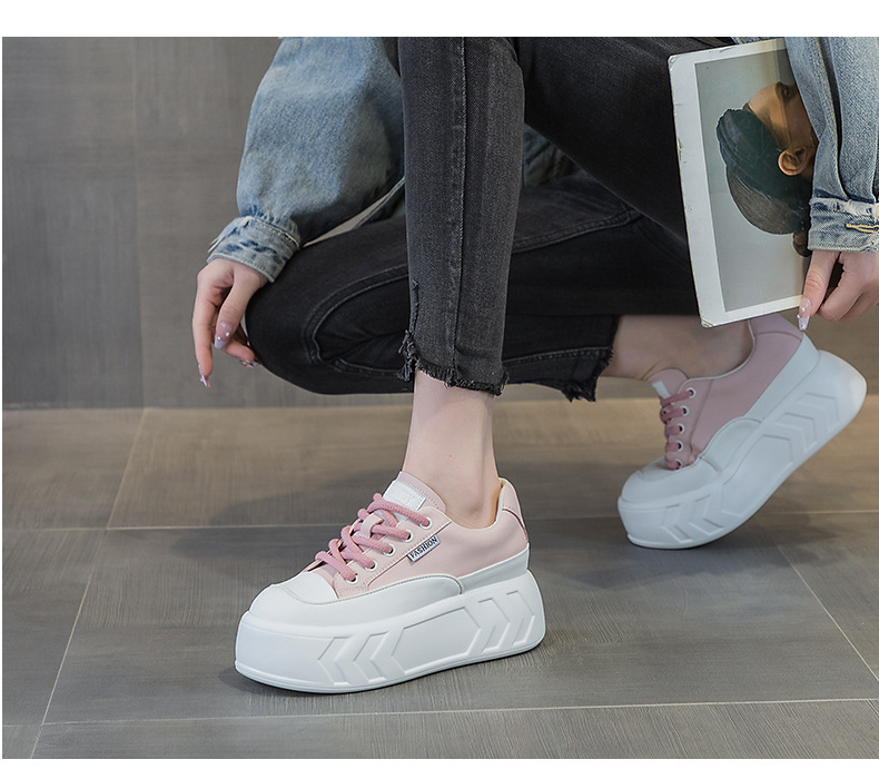 Giày sneaker nữ đế dày tăng chiều cao da bò mùa xuân 2025 — M2315 Màu mơ, M2315 màu trắng, M2315-1 mặt lưới màu trắng, M2315-1 mặt lưới màu hồng chi tiết 17