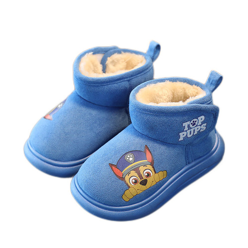 Paw Patrol Children's Snow Boots Cotton Boots Boys' Thickened and Warm Winter New Style Girls' Short Boots Plus Velvet Home Cotton Shoes