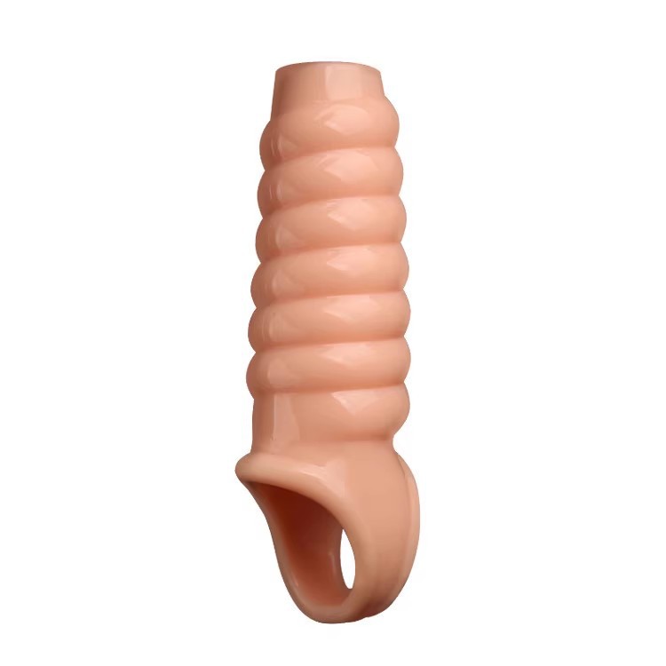 Male Crystal Couple Adult Sex Toys Wolf Tooth Threaded Sleeve Thickened Lengthened Triple Restraint_voghion.com