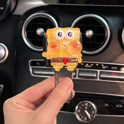 Car Safety Buckle Cute Cartoon Rear Seat Belt Fork Holder Car Anti-Stranglehold Extension Connector (Other Automotive Interior Supplies) - xiaomianbao-abs-thickened-seat-belt-extender-single-pack