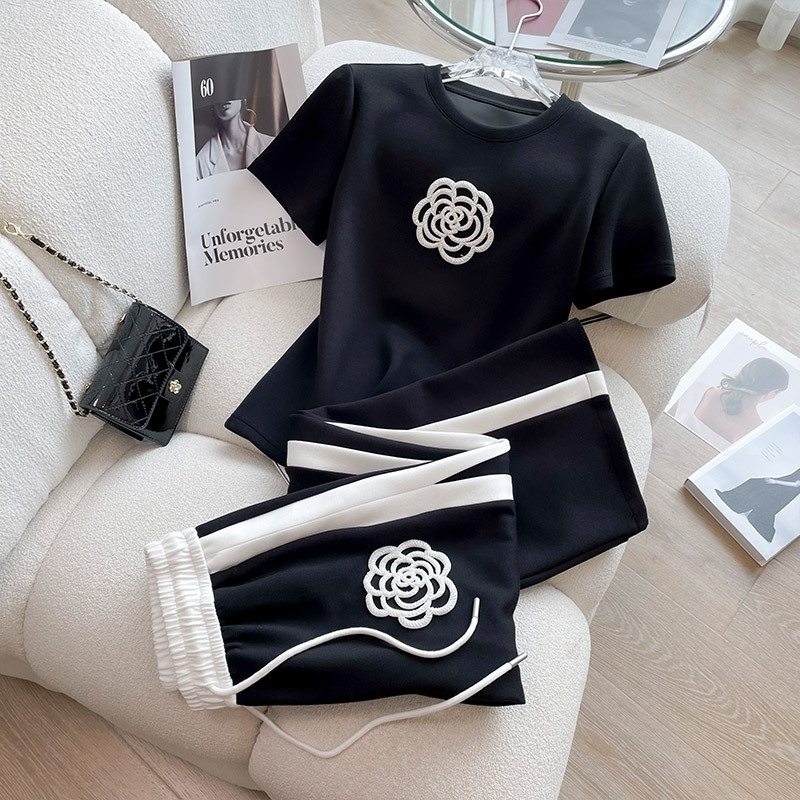 Women's Clothing Style Sports Suit For Women Summer New Style High End Fashion Style Age Reducing Wide Leg Pants Two Piece Suit_ecoleips.com